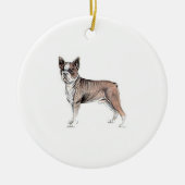 Boston Terrier Keramik Ornament (Vorne)