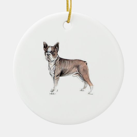 Boston Terrier Keramik Ornament (Vorne)