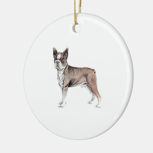 Boston Terrier Keramik Ornament (Links)