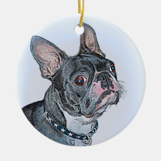 Boston Terrier Keramikornament (Vorne)