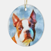 Boston Terrier Keramikornament (Links)
