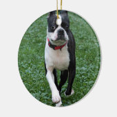 Boston-Terrier Keramikornament (Links)