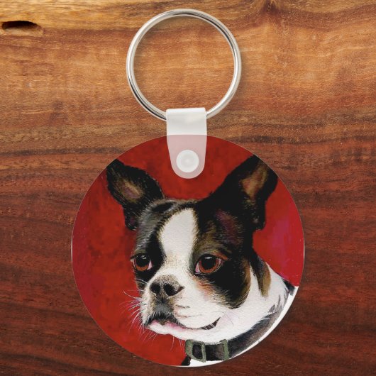Boston Terrier Key Chain Schlüsselanhänger (Vorderseite)