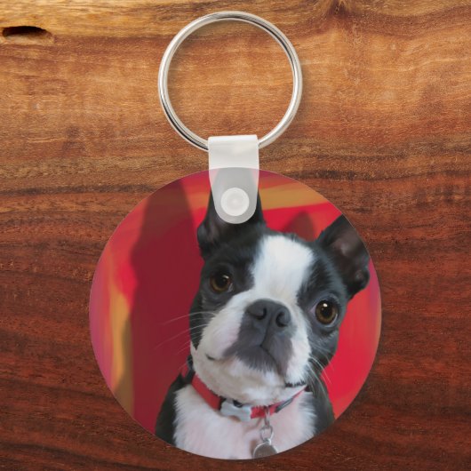 Boston Terrier Key Chain Schlüsselanhänger (Vorderseite)