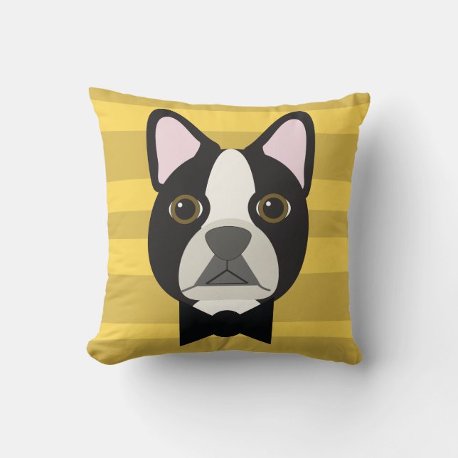 Boston-Terrier Kissen (Vorderseite)