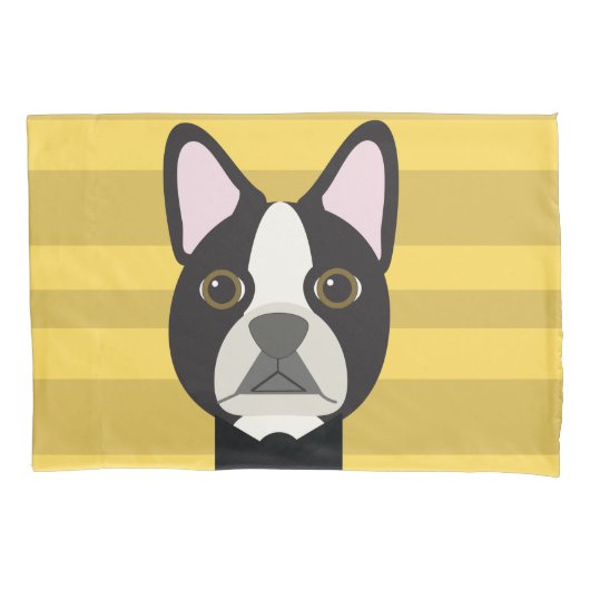 Boston Terrier Kissenbezug (Vorderseite)