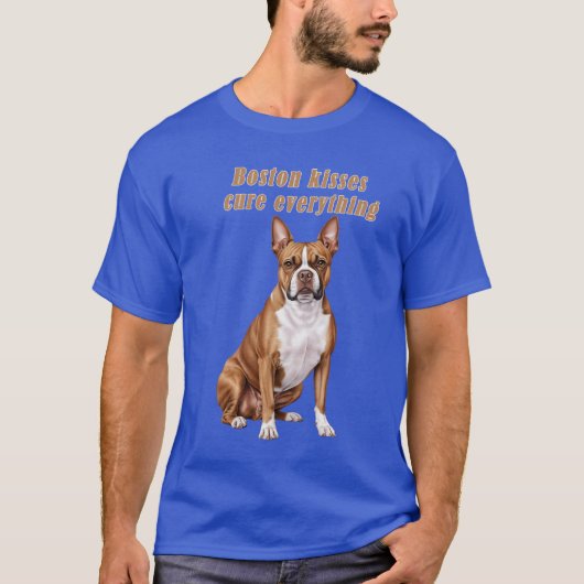 Boston Terrier Kisses Cure Everything – Men’s Dog  T-Shirt (Vorderseite)