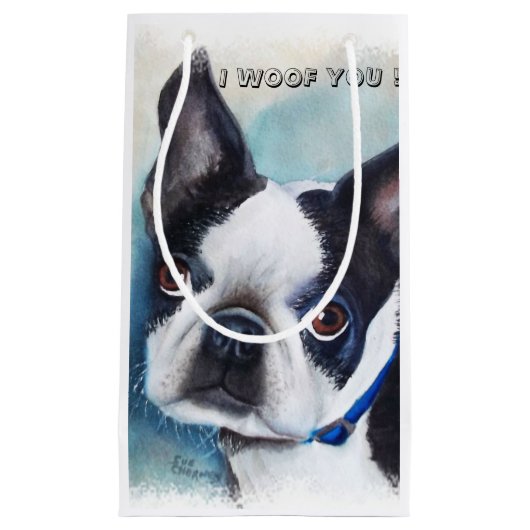 BOSTON TERRIER KLEINE GESCHENKTÜTE (Vorderseite)