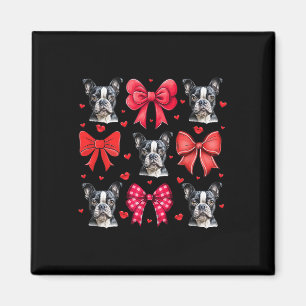 Boston Terrier Kokette Schleife Welpe Hund Mama Va Magnet