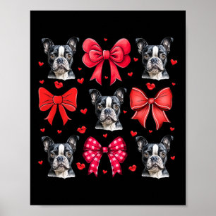 Boston Terrier Kokette Schleife Welpe Hund Mama Va Poster