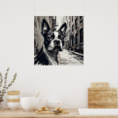 Boston-Terrier-Kunstposter Poster (Küche)