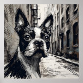 Boston-Terrier-Kunstposter Poster (Vorne)