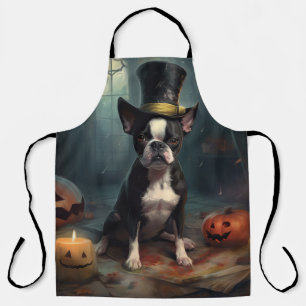 Boston Terrier Kürbisse Halloween Gruselig Schürze