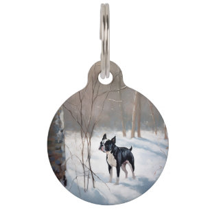 Boston Terrier lässt es Weihnachten Haustiermarke