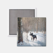 Boston Terrier lässt es Weihnachten Magnet (Vorderseite/Rückseite)