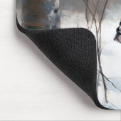 Boston Terrier lässt es Weihnachten Mousepad (Ecke)