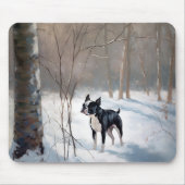 Boston Terrier lässt es Weihnachten Mousepad (Vorne)