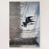 Boston Terrier lässt es Weihnachten Puzzle (Vertikal)