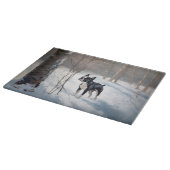 Boston Terrier lässt es Weihnachten Schneidebrett (Ecke)