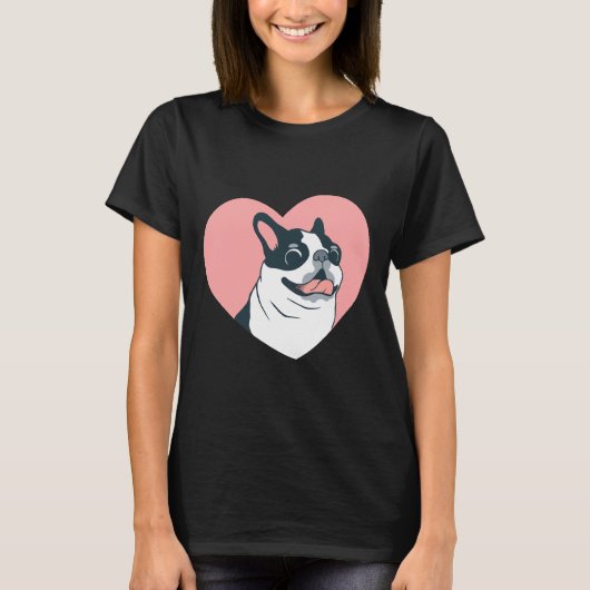 Boston Terrier Liebe 168 T-Shirt (Vorderseite)