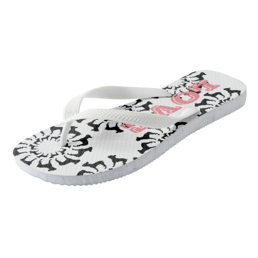 Boston Terrier Liebe Badesandalen (Schrägansicht)