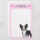 Boston-Terrier-Liebe Briefpapier (Vorne/Hinten)