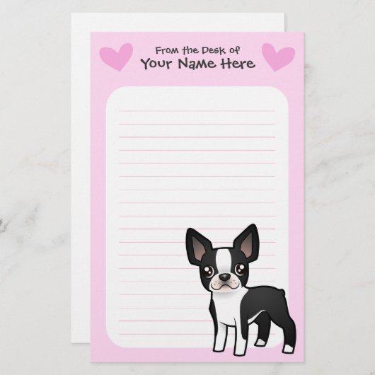 Boston-Terrier-Liebe Briefpapier (Vorne/Hinten)