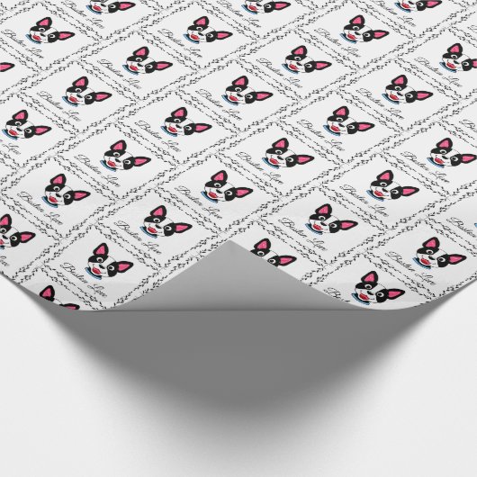 Boston Terrier Liebe Geschenkpapier (Ecke)