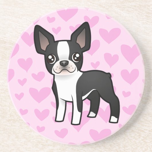 Boston-Terrier-Liebe Getränkeuntersetzer (Vorne)