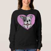 Boston Terrier Liebe Herz Sweatshirt (Vorderseite)