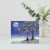 Boston Terrier Liebe Herzen lächelnd Mondsee Postkarte (Stehend Vorderseite)