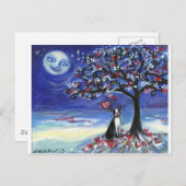 Boston Terrier Liebe Herzen lächelnd Mondsee Postkarte (Vorne/Hinten)