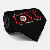 Boston Terrier Liebe Krawatte (Gerollt)