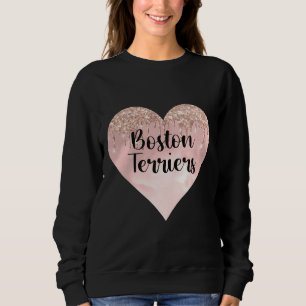 Boston Terrier Liebe mit Glitzer Sweatshirt