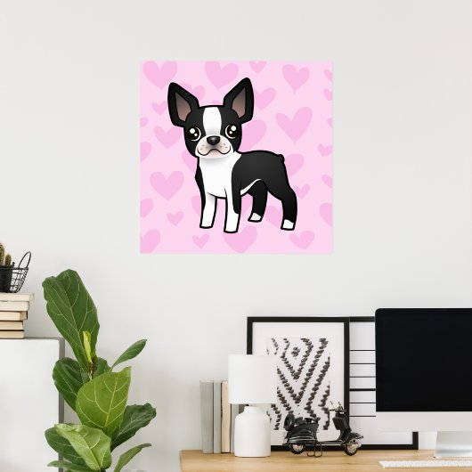 Boston Terrier Liebe Poster (Heimbüro)
