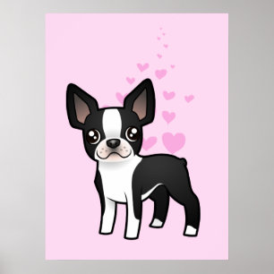 Boston-Terrier-Liebe Poster