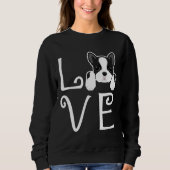 Boston Terrier Liebe Relaxen Fit Sweatshirt (Vorderseite)