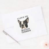 Boston Terrier Liebe Runder Aufkleber (Umschlag)