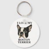 Boston Terrier Liebe Schlüsselanhänger (Vorderseite)