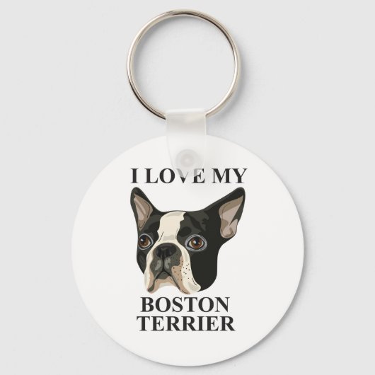 Boston Terrier Liebe Schlüsselanhänger (Vorderseite)