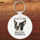 Boston Terrier Liebe Schlüsselanhänger (Vorderseite)