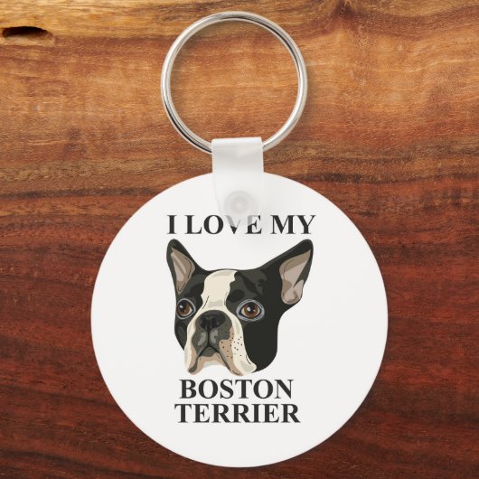 Boston Terrier Liebe Schlüsselanhänger (Vorderseite)