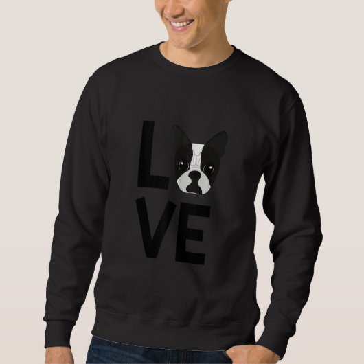 Boston Terrier Liebe Sweatshirt (Vorderseite)