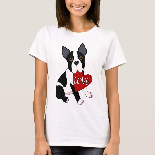Boston-Terrier-Liebe T-Shirt (Vorderseite)