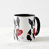 Boston-Terrier-Liebe Tasse (VorderseiteRechts)