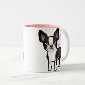 Boston-Terrier-Liebe Zweifarbige Tasse (VorderseiteRechts)