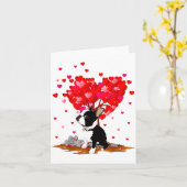 Boston Terrier Liebhaber Herzform Boston Terrier V Karte (Gelbe Blume)