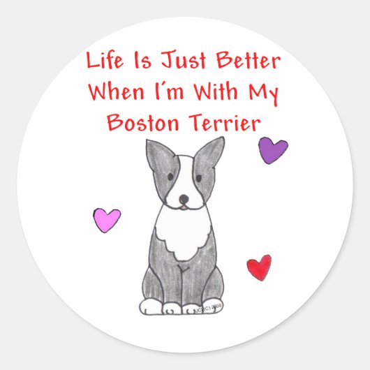 Boston Terrier Life ist einfach besser aufkleber (Vorderseite)