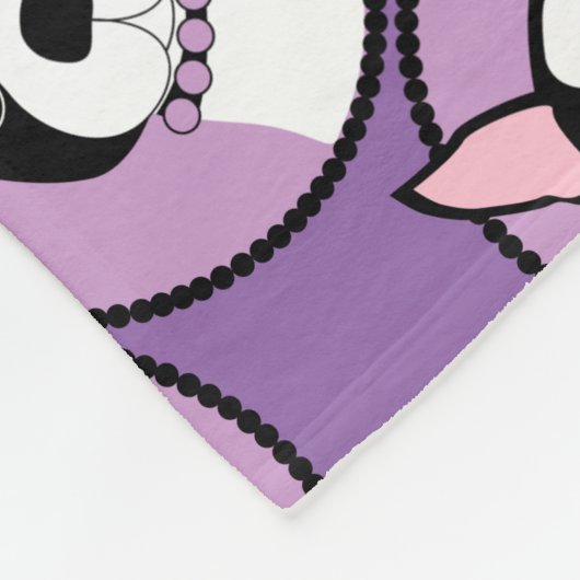 Boston-Terrier lila Fleecedecke (Ecke)