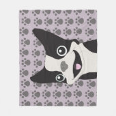 Boston Terrier, Lila Flieder Fleecedecke (Vorderseite)